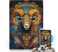 Rompecabezas de 1000 Piezas para Adultos Arte de Cabeza de Oveja Juegos Divertidos para la Familia Regalo de Obra de Arte 38x26cm