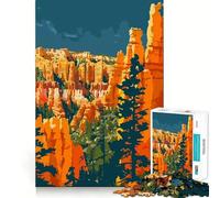 Rompecabezas de 1000 Piezas para Adultos Arte de la Naturaleza del Cañón Bryce,diseño de Corte preciso,desafío Mental,Juego Divertido para Pasar el rato,Regalo de cumpleaños (50x75cm)