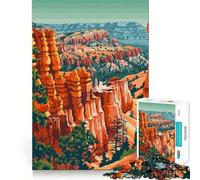Rompecabezas de 1000 Piezas para Adultos,Arte de la Naturaleza del Cañón Bryce,Juego de Corte sin Costuras,Juguete para Resolver Problemas,Juego Casual,Escena navideña (38x52cm)
