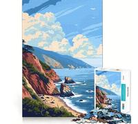 Rompecabezas de 1000 Piezas para Adultos,Arte de la Naturaleza del Océano Pacífico,Arte de Corte preciso,desafío Inteligente,Juego para el Tiempo Libre,decoración navideña para la Pared 50x75cm