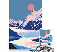 Rompecabezas de 1000 Piezas para Adultos,Arte de la Naturaleza,Glaciar de Alaska,Arte de Borde Premium,Rompecabezas,Regalo,Juego Casual,Actividad de cumpleaños (38x52cm)