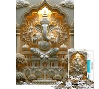 Rompecabezas de 1000 Piezas para Adultos Arte de Papel de Ganesha desafiante para completar decoración para el hogar Juegos Divertidos Apto para Mayores de 14 años (38x52cm)