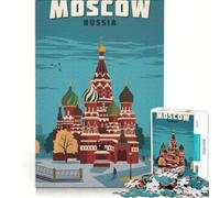 Rompecabezas de 1000 Piezas para Adultos Arte de Viaje de Moscú Rusia Juegos relajantes interacción Entre Padres e Hijos Regalo de cumpleaños Regalos de Viaje 38x52cm