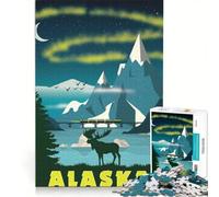 Rompecabezas de 1000 Piezas para Adultos: Arte de Viaje por la Ciudad de Alaska, Juguete Educativo, Entrena tu Cerebro y Tus Manos, cumpleaños 50x75cm
