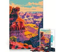 Rompecabezas de 1000 Piezas para Adultos,Arte del Gran Cañón de Arizona,decoración de Bordes limpios,Actividad Cerebral,diversión fácil,Regalo de cumpleaños para la Mente (38x26cm)