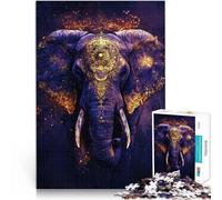 Rompecabezas de 1000 Piezas para Adultos Arte del Rey Elefante Juguetes Juegos Educativos Antiestrés Regalo de Obra de Arte 75x50cm