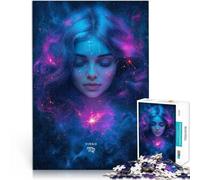 Rompecabezas de 1000 Piezas para Adultos Arte del Signo Zodiacal Virgo Juego de ingenio Cada Pieza es única: un desafiante y Divertido Juego Familiar 52x38cm