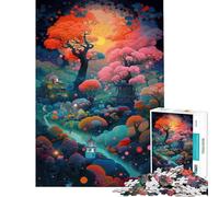 Rompecabezas de 1000 Piezas para Adultos Arte Digital Colorido Rompecabezas japonés para Adultos Juguetes antiestrés Mejora la Memoria Toda la Familia (tamaño 38x26cm)