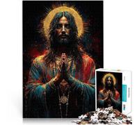 Rompecabezas de 1000 Piezas para Adultos Arte Digital de Jesucristo Hecho de Papel,para Mayores de 14 años Juegos Divertidos Colección de Artistas, Bellas Artes。tamaño:38x52cm/14.96x20.47pulgada
