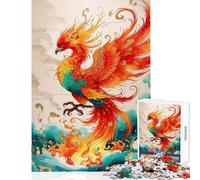 Rompecabezas de 1000 Piezas para Adultos Arte Digital del Fénix Ardiente Juegos relajantes Divertidos y con Humor Decoración de Pared Un Reto para completar (50x75cm)
