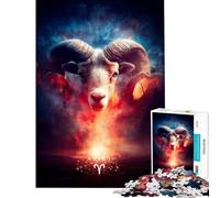 Rompecabezas de 1000 Piezas para Adultos Arte Digital del Signo Zodiacal Aries Ideal para cumpleaños y Navidad Juego de ingenio Hand Speed Race para Mayores de 14 años (38x26cm)