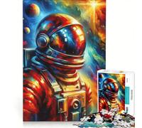 Rompecabezas de 1000 Piezas para Adultos: Arte expresivo de astronautas, Juego Imposible, desafío difícil, fortalece el Amor Entre Parejas 50x75cm