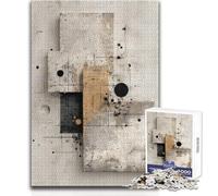 Rompecabezas de 1000 Piezas para Adultos, Arte geométrico Abstracto con Tonos neutros, Juego Educativo, Actividades Familiares, Regalos de Amigo Secreto, tamaño 38x52cm