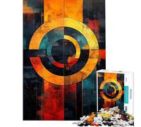 Rompecabezas de 1000 Piezas para Adultos Arte geométrico Abstracto Juego Familiar para Mejorar la Memoria excelente Regalo para los Amantes de los Juegos (tamaño 38x52cm)