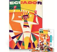 Rompecabezas de 1000 Piezas para Adultos,Arte geométrico de Ecuador,Corte Premium,Juego para ejercitar la Mente,diversión sin Preocupaciones,decoración navideña (50x75cm)
