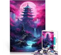 Rompecabezas de 1000 Piezas para Adultos Arte japonés de la Flor de Cerezo Diversión Familiar Interacción Entre Padres e Hijos 75x50cm