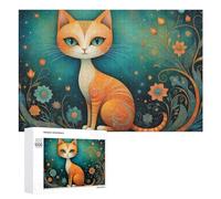 Rompecabezas de 1000 piezas para adultos, arte mágico de gato de fantasía, 2 rompecabezas para adolescentes, juego práctico para mejorar la memoria interacción entre padres e hijos, 1000 piezas