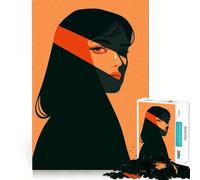 Rompecabezas de 1000 Piezas para Adultos,Arte Noir,Mujer,ilustración Minimalista en Dos Tonos,Bordes Finos,Manualidades,Juego Divertido para Pensar,Juego Relajante,Regalo para Aficionados