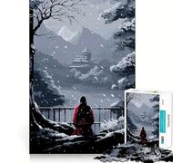 Rompecabezas de 1000 Piezas para Adultos,Arte pixelado de meditación Japonesa,decoración de Bordes limpios,Actividad Cerebral,diversión fácil,Regalo de cumpleaños para la Mente (38x26cm)