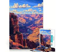 Rompecabezas de 1000 Piezas para Adultos,Arte pixelado del Gran Cañón,decoración de Bordes impecables,Actividad Cerebral,diversión fácil,Regalo de cumpleaños para la Mente (38x26cm)