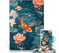 Rompecabezas de 1000 Piezas para Adultos Arte Pop Colorido de Peces koi Juguetes de Juego Decoración de Pared cumpleaños y Navidad 52x38cm