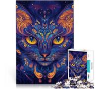 Rompecabezas de 1000 Piezas para Adultos Arte psicodélico de Mandalas de Gatos Difícil Difícil Colección de Artistas, Bellas Artes 38x26cm
