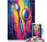 Rompecabezas de 1000 Piezas para Adultos Arte Vibrante de Cepillo de Dientes Acertijo Toda la Familia. 75x50cm