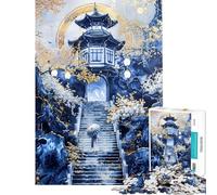 Rompecabezas de 1000 Piezas para Adultos Ascenso al Templo Iluminado por la Luna Rompecabezas para Adultos Juegos relajantes Regalo de cumpleaños difícil y desafiante (tamaño 50x75cm)