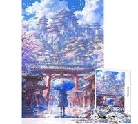 Rompecabezas de 1000 Piezas para Adultos Ascenso al Templo Sakura Juego Educativo Divertido y con Humor Ideal como decoración de Pared o como Regalo para Aficionados a los Videojuegos (38x52cm)
