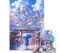 Rompecabezas de 1000 Piezas para Adultos Ascenso al Templo Sakura Rompecabezas para Adolescentes Juego Familiar para divertirse en Familia Regalo de cumpleaños (Tamaño 50x75cm)