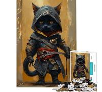 Rompecabezas de 1000 Piezas para Adultos Asesinos Gato Chibi Actividades Divertidas en casa Decoración artística para el hogar Juegos relajantes Apto para Mayores de 14 años (50x75cm)