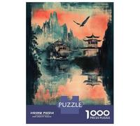 Rompecabezas De 1000 Piezas para Adultos Asian Landscape Painting Rompecabezas Juguete Decoración De Pared Difícil Difícil Cumpleaños Y Navidad 70x50cm/1000pcs