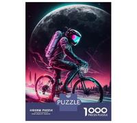Rompecabezas De 1000 Piezas para Adultos Astronaut Cycling Space Rompecabezas para Adultos Juegos Familiares Pero Regalos Divertidos Y Humorísticos para Amigos Y Familiares 38x26cm/1000pcs
