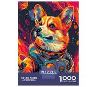 Rompecabezas De 1000 Piezas para Adultos Astronaut Space Corgi Rompecabezas para Adultos Juguete Decoración De Pared Regalos para Mujeres para Cumpleaños, Navidad 38x26cm/1000pcs