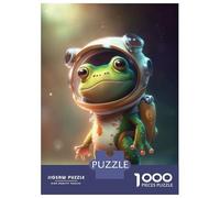 Rompecabezas De 1000 Piezas para Adultos Astronaut Space Frog Rompecabezas para Adultos Juegos Relajantes Que Mejoran La Memoria Diversión En Casa Actividades, 38x26cm/1000pcs