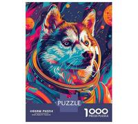 Rompecabezas De 1000 Piezas para Adultos Astronaut Space Husky Rompecabezas para Adultos Juguetes Antiestrés para La Diversión Familiar Regalos De Cumpleaños Y Únicos 70x50cm/1000pcs