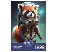Rompecabezas De 1000 Piezas para Adultos Astronaut Space Red Panda Rompecabezas Juego Familiar para La Diversión Familiar Oferta como Regalo para Toda La Familia 38x26cm/1000pcs