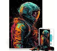 Rompecabezas de 1000 Piezas para Adultos Astronauta,Arte Abstracto,Juego de construcción Limpio,Juego Divertido para Pensar,Juego Relajante,Actividad de cumpleaños (50x75cm)