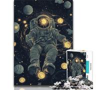 Rompecabezas de 1000 Piezas para Adultos, Astronauta Bitcoin, Juego desafiante para Todos, para Mujeres, Regalos para Hombres (tamaño 75x50cm)