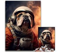 Rompecabezas de 1000 Piezas para Adultos Astronauta Bulldog Perro NASA. Rompecabezas desafiantes Ideales para Adolescentes y coleccionistas. Regalo de Viaje Actividad Familiar. 1000 Piezas (75x50cm).