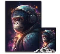 Rompecabezas de 1000 Piezas para Adultos, Astronauta, chimpancé, Rompecabezas Imposible para Adolescentes y jóvenes, Regalo Ideal de cumpleaños y Vacaciones, 26x38cm/10,23x14,96 Pulgadas.