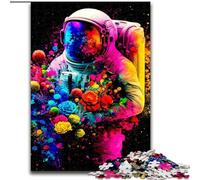Rompecabezas de 1000 Piezas para Adultos, Astronauta Colorido de Madera, Idea decoración del hogar, 50x75cm, Actividad para Adultos y familias, Regalo de decoración del hogar