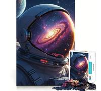 Rompecabezas de 1000 Piezas para Adultos Astronauta con Reflejo de Galaxia,Bordes limpios,Juego de Desarrollo cognitivo,Juego pausado,diversión Festiva,Regalo de Ocio (38x26cm)