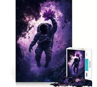 Rompecabezas de 1000 Piezas para Adultos Astronauta con una Flor Diseño de Corte Limpio Decoración Juego Divertido para concentrarse Tiempo Libre Regalo Ideal para cumpleaños o para Aficionados