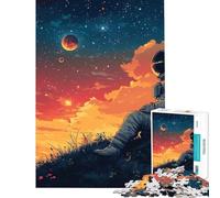 Rompecabezas de 1000 Piezas para Adultos Astronauta contemplando Las Estrellas Ayuda a ejercitar el Cerebro Desafío difícil Juegos relajantes para Mayores de 14 años Juego de Rompecabezas Incluido