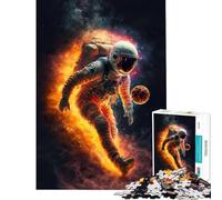 Rompecabezas de 1000 Piezas para Adultos Astronauta Corriendo en el Espacio Ayuda a ejercitar el Cerebro y a aliviar el estrés Juego Familiar para Mayores de 14 años 50x75cm