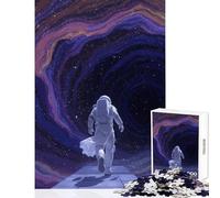 Rompecabezas de 1000 Piezas para Adultos Astronauta Corriendo por un Portal Espacial Juguetes antiestrés Regalo de cumpleaños Juego práctico difícil y desafiante tamaño 50x75cm