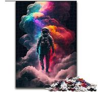 Rompecabezas de 1000 Piezas para Adultos,Astronauta de Colores,Hecho de Madera, Navidad y Año Nuevo,Regalo navideño de 50x75cm para Fiestas,cumpleaños y Noches de Juegos en Familia
