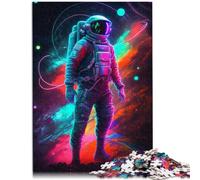 Rompecabezas de 1000 piezas para adultos, astronauta de la galaxia, juegos divertidos de la familia, lista de deseos de Navidad con Papá Noel de 10.3 x 14.9 pulgadas para adolescentes de 14 años en