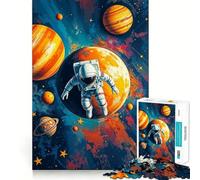 Rompecabezas de 1000 Piezas para Adultos Astronauta en el Espacio Arte de Ajuste Desafío Mental Diversión para Relajarse Regalo Ideal para cumpleaños (38x26cm)